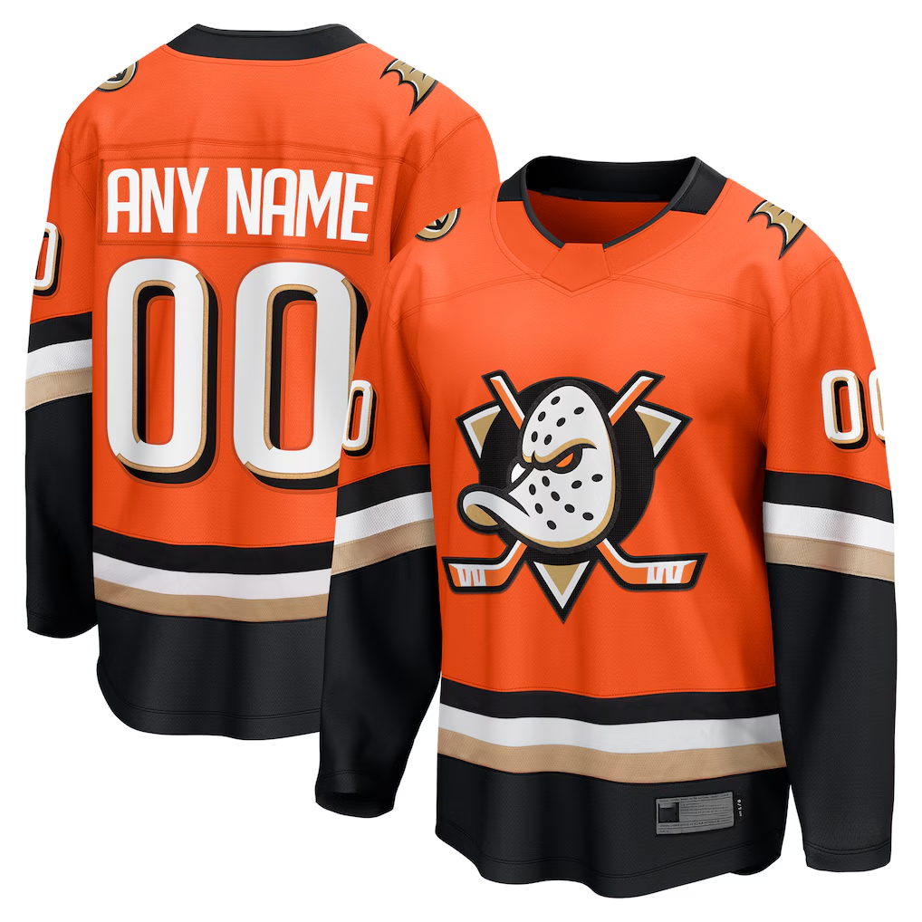 Blandc Custom A.Ducks Orange Home Breakaway Jerseys