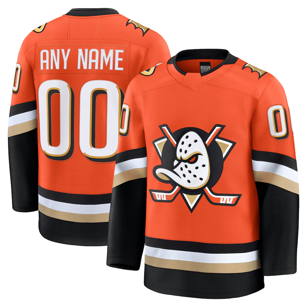 Blandc Custom A.Ducks Orange Home Premium Jerseys