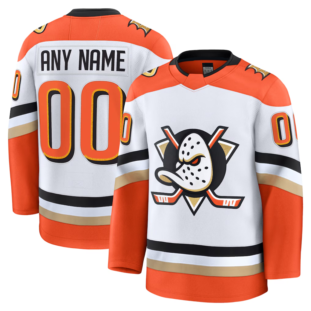 Blandc Custom A.Ducks White Away Premium Jerseys