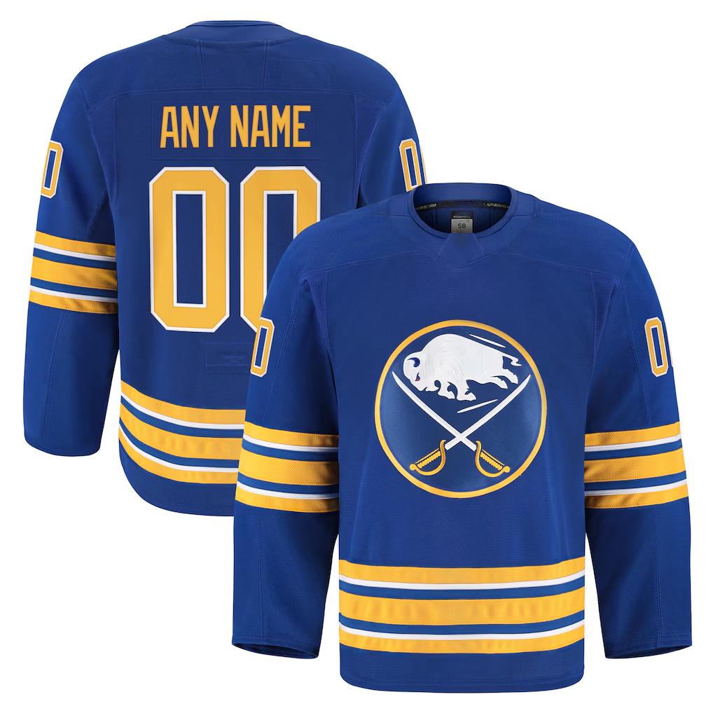 Blandc Custom B.Sabres Royal Home Authentic Pro Stitched Jerseys