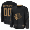 Blandc Custom C.Blackhawks Black 2024 Military Appreciation Practice Jerseys
