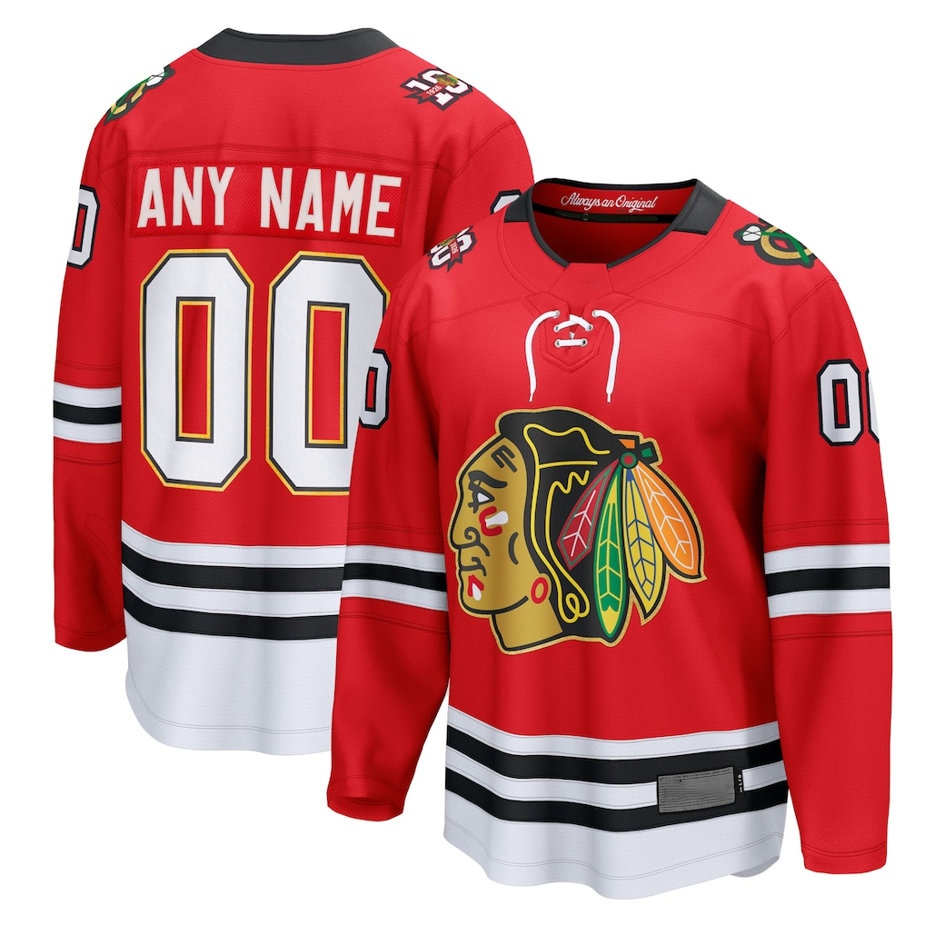 Blandc Custom C.Blackhawks Red Centennial Breakaway Jerseys