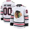 Blandc Custom C.Blackhawks White Away Premium Jerseys