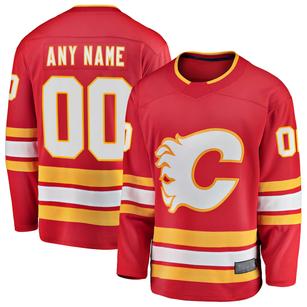 Blandc Custom C.Flames Red Home Breakaway Jerseys