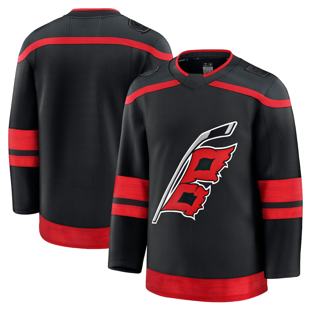 Blandc Custom C.Hurricanes Black Home Premium Stitched Jerseys