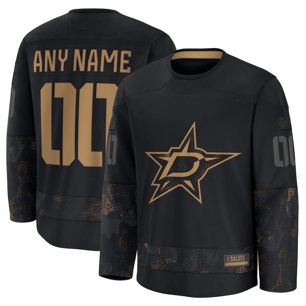 Blandc Custom D.Stars Black 2024 Military Appreciation Practice Jerseys
