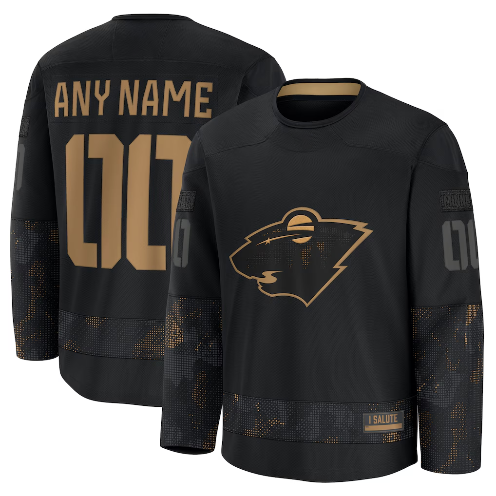 Blandc Custom M.Wild Black 2024 Military Appreciation Practice Jerseys