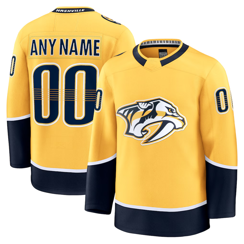 Blandc Custom N.Predators Gold Home Premium Jerseys