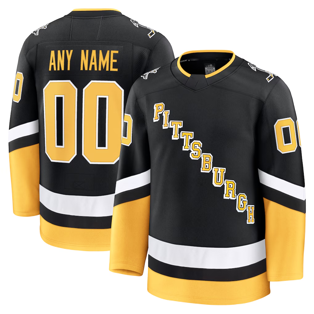 Blandc Custom P.Penguins Black Alternate Premium Jerseys
