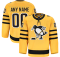 Blandc Custom P.Penguins Gold Alternate Authentic Pro Jerseys