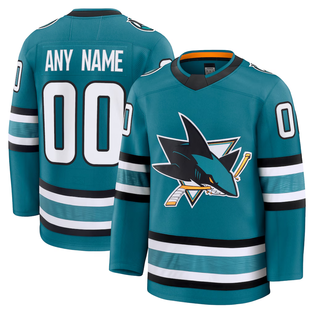 Blandc Custom SJ.Sharks Teal Home Premium Jerseys