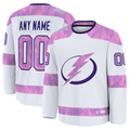 Blandc Custom TB.Lightning White 2024 Hockey Fights Cancer Practice Jerseys