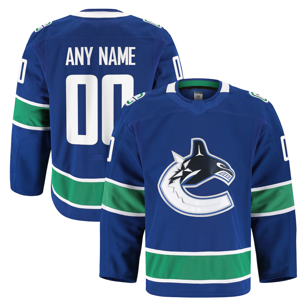 Blandc Custom V.Canucks Blue Home Authentic Pro Jerseys