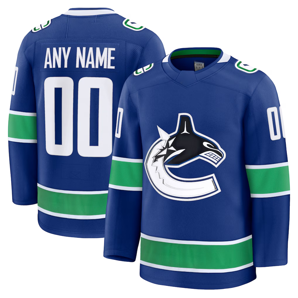 Blandc Custom V.Canucks Blue Home Premium Jerseys