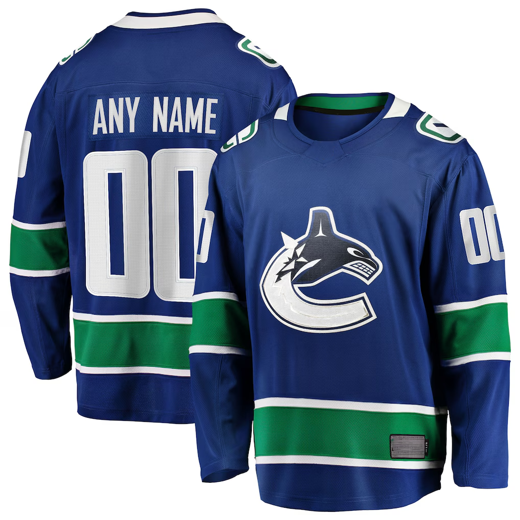 Blandc Custom V.Canucks Blue Home Team Breakaway Jerseys