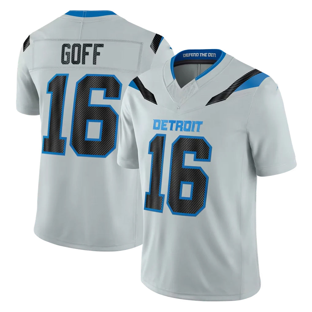 Blandc D.Lions #16 Jared Goff Player Silver Limited 2026 Rivalries Collection Home Game Stitched Jerseys