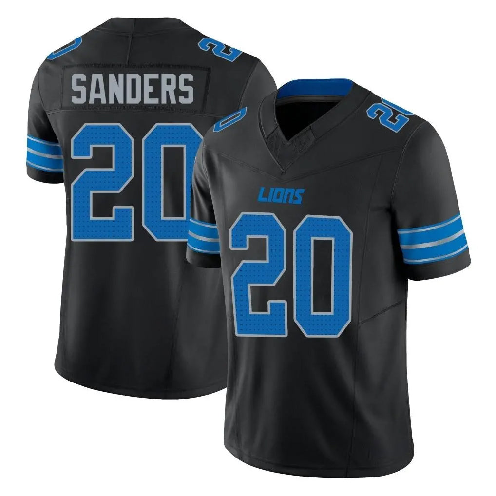Blandc D.Lions #20 Barry Sanders Player Black Alternate Vapor F.U.S.E. Limited Home Game Stitched Jerseys