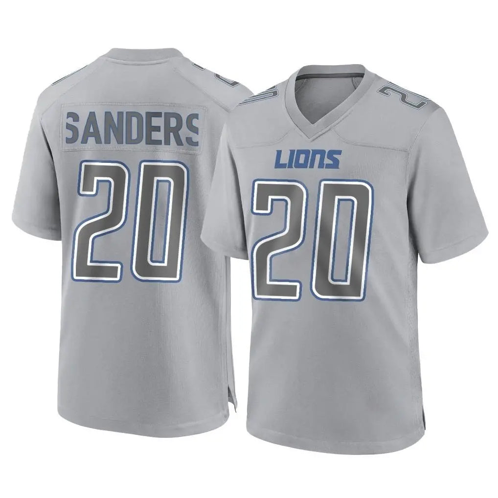 Blandc D.Lions #20 Barry Sanders Player Gray Atmosphere Fashion Home Game Stitched Jerseys