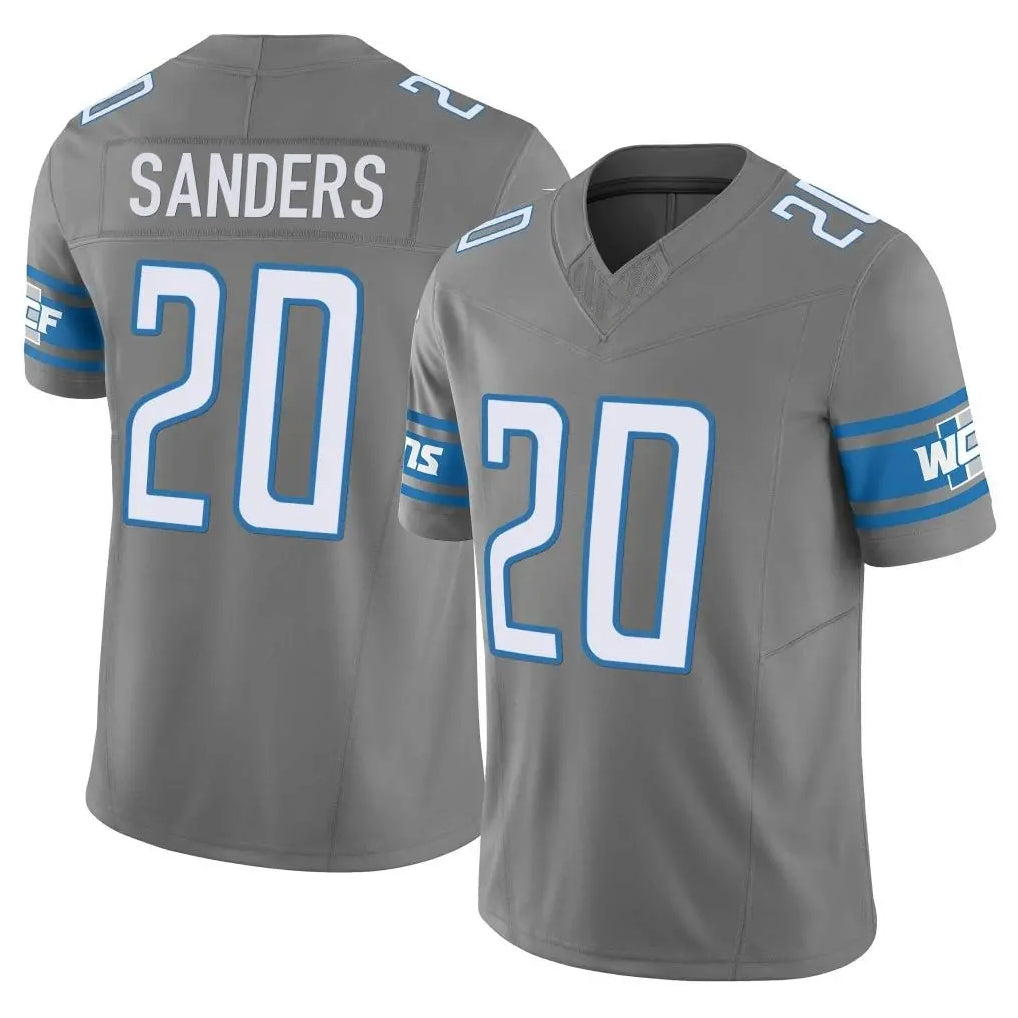 Blandc D.Lions #20 Barry Sanders Player Gray Vapor F.U.S.E. Limited Home Game Stitched Jerseys