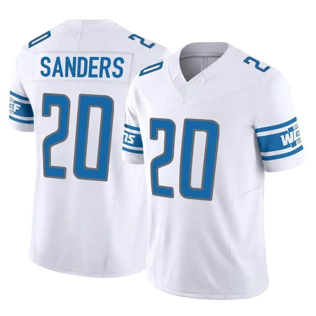 Blandc D.Lions #20 Barry Sanders Player White Vapor F.U.S.E. Limited Home Game Stitched Jerseys