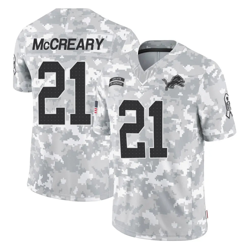 Blandc D.Lions #21 Roger McCreary Player Arctic Camo Salute To Service Limited Stitched Jerseys