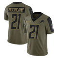 Blandc D.Lions #21 Roger McCreary Player Olive Salute To Service Limited Game Stitched Jerseys