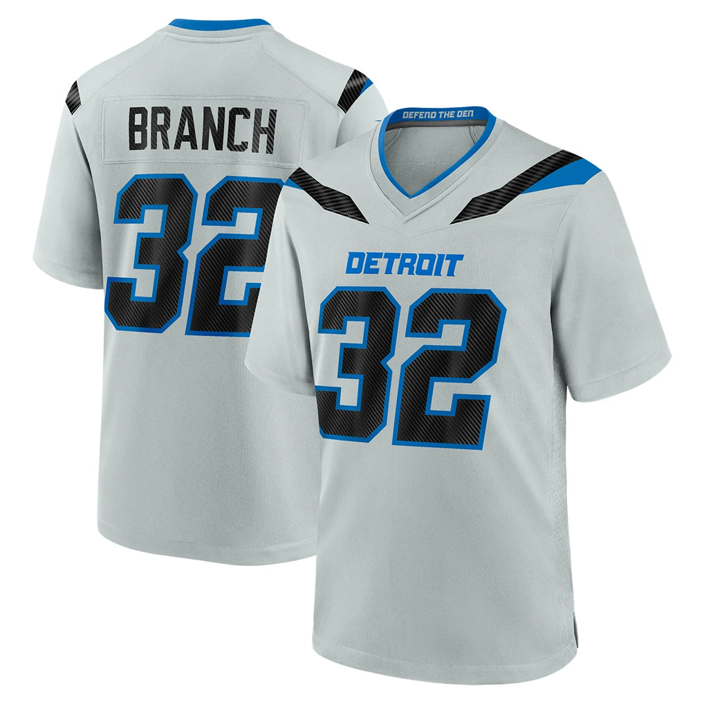 Blandc D.Lions #32 Brian Branch Player Silver 2026 Rivalries Collection Home Game Stitched Jerseys