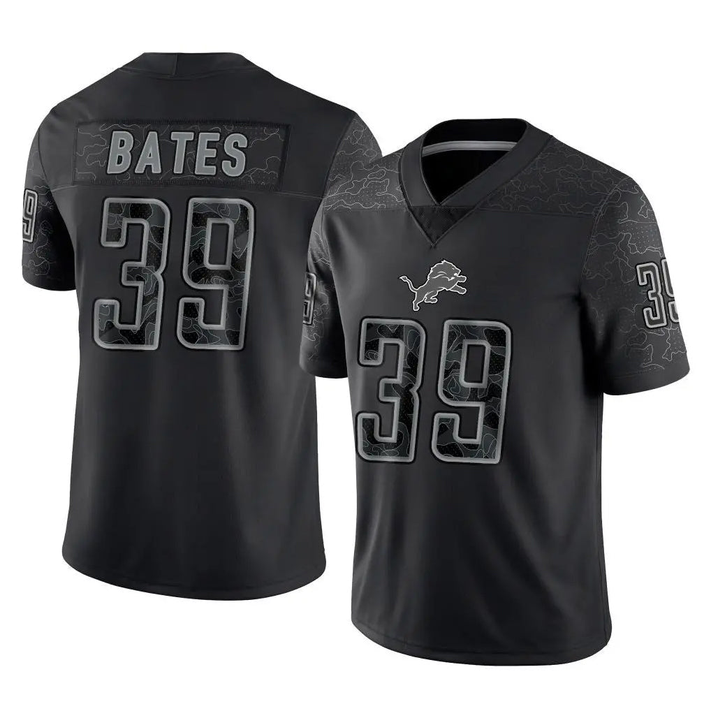 Blandc D.Lions #39 Jake Bates Player Black Reflective Limited Home Game Stitched Jerseys