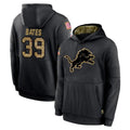 Blandc D.Lions #39 Jake Bates Player Black Salute to Service Hoodies Limited Game Stitched Jerseys