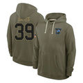 Blandc D.Lions #39 Jake Bates Player Olive Salute to Service Pullover Hoodies Limited Stitched Jerseys