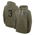 Blandc D.Lions #3 Jack Fox Player Olive Salute to Service Pullover Hoodies Limited Stitched Jerseys