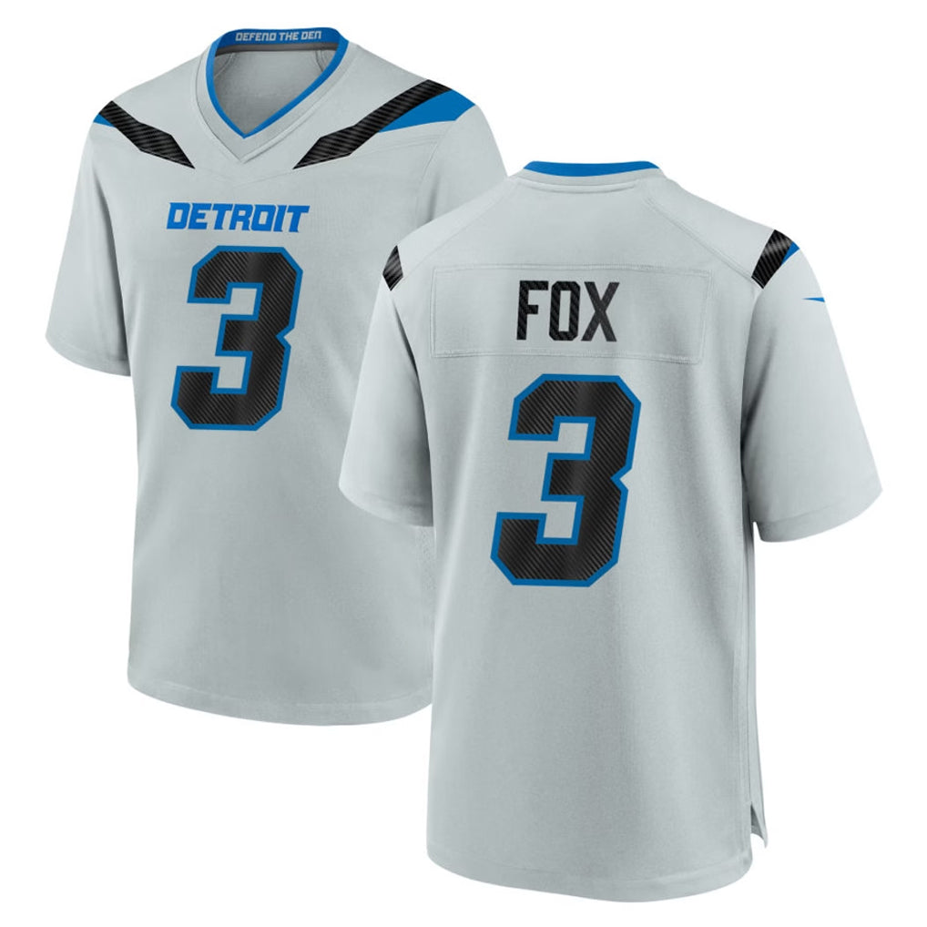 Blandc D.Lions #3 Jack Fox Player Silver 2026 Rivalries Collection Home Game Stitched Jerseys