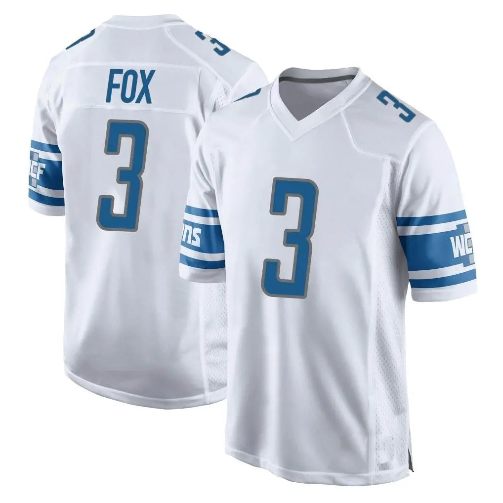 Blandc D.Lions #3 Jack Fox Player White Home Game Stitched Jerseys