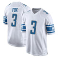 Blandc D.Lions #3 Jack Fox Player White Home Game Stitched Jerseys