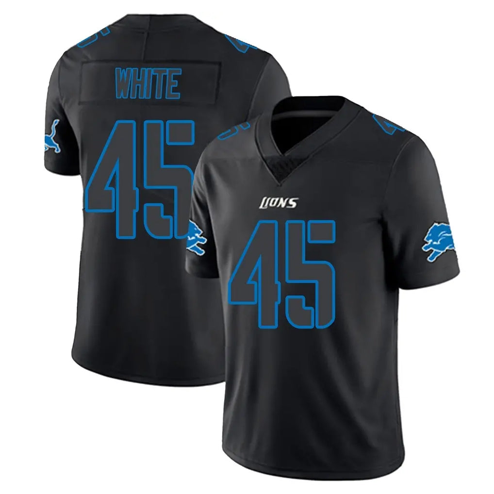 Blandc D.Lions #45 Devin White Player Black Impact Limited Home Game Stitched Jerseys