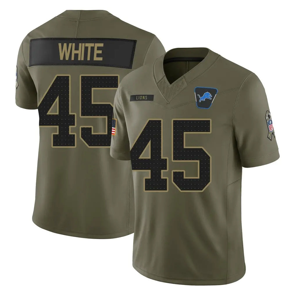 Blandc D.Lions #45 Devin White Player Olive 2025 Salute To Service Limited Home Game Stitched Jerseys