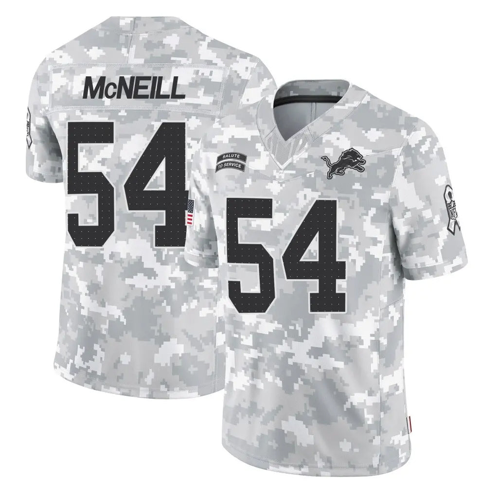 Blandc D.Lions #54 Alim McNeill Player Arctic Camo Salute To Service Limited Stitched Jerseys