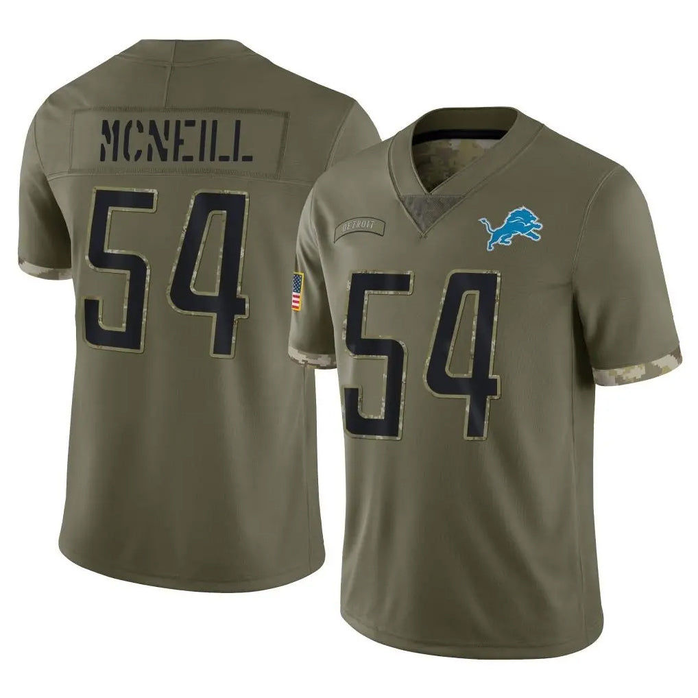 Blandc D.Lions #54 Alim McNeill Player Olive Salute To Service Limited Stitched Jerseys