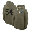 Blandc D.Lions #54 Alim McNeill Player Olive Salute to Service Pullover Hoodies Limited Stitched Jerseys