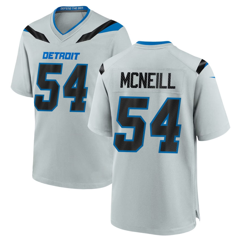 Blandc D.Lions #54 Alim McNeill Player Silver 2026 Rivalries Collection Home Game Stitched Jerseys