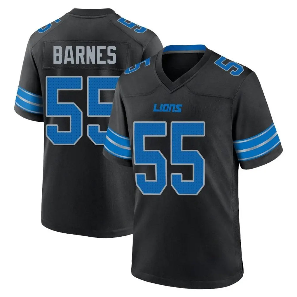 Blandc D.Lions #55 Derrick Barnes Player Black Alternate Home Game Stitched Jerseys