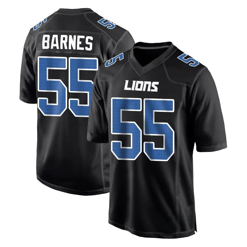 Blandc D.Lions #55 Derrick Barnes Player Black Fashion Home Game Stitched Jerseys