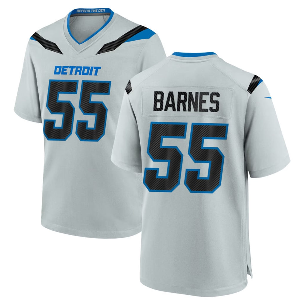 Blandc D.Lions #55 Derrick Barnes Player Silver 2026 Rivalries Collection Home Game Stitched Jerseys