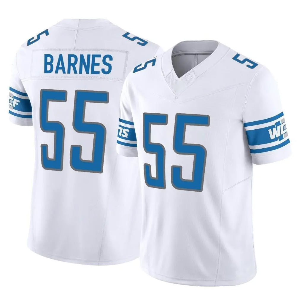 Blandc D.Lions #55 Derrick Barnes Player White Vapor F.U.S.E. Limited Home Game Stitched Jerseys