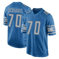 Blandc D.Lions #70 Juice Scruggs Player Blue Home Game Stitched Jerseys