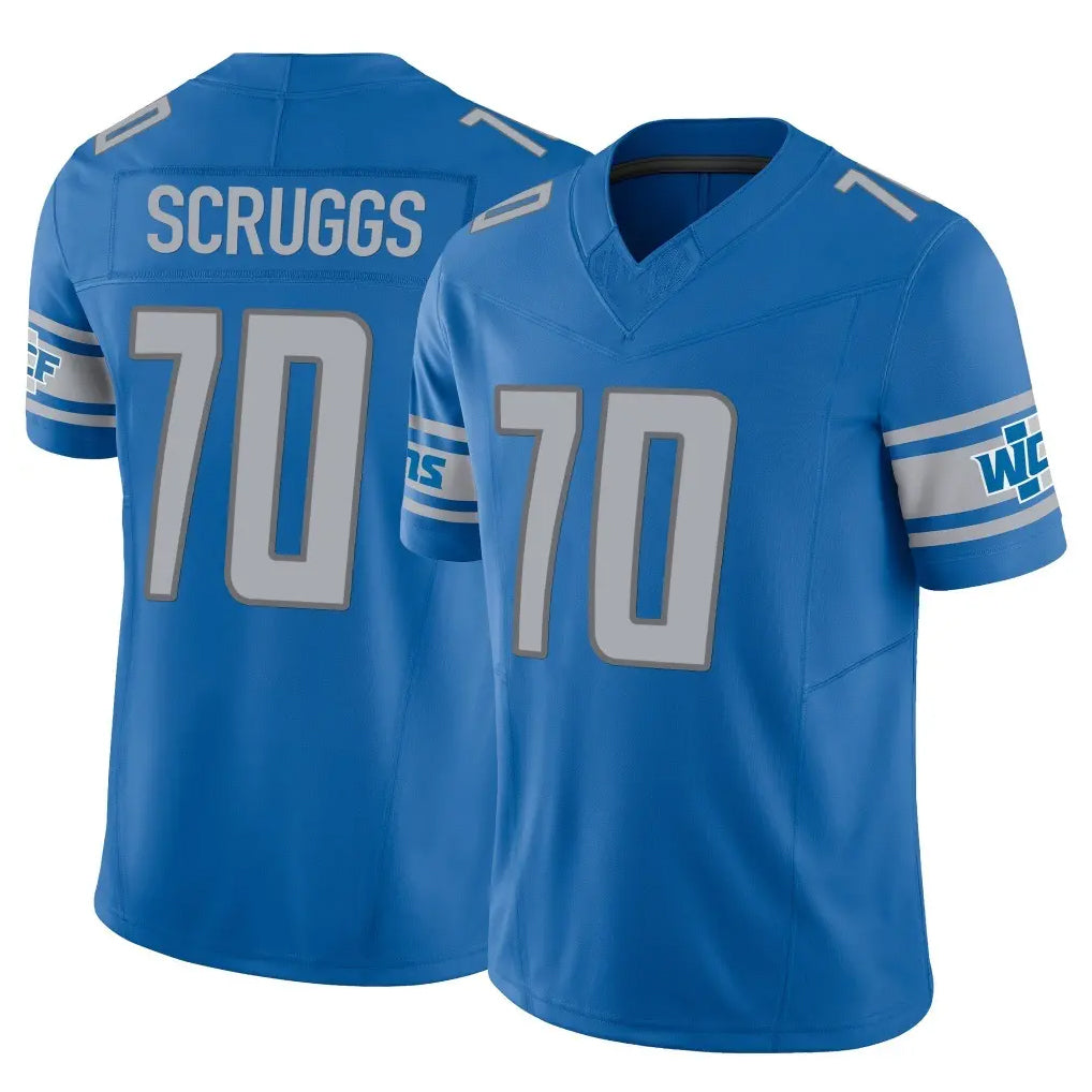 Blandc D.Lions #70 Juice Scruggs Player Blue Vapor F.U.S.E. Limited Home Game Stitched Jerseys