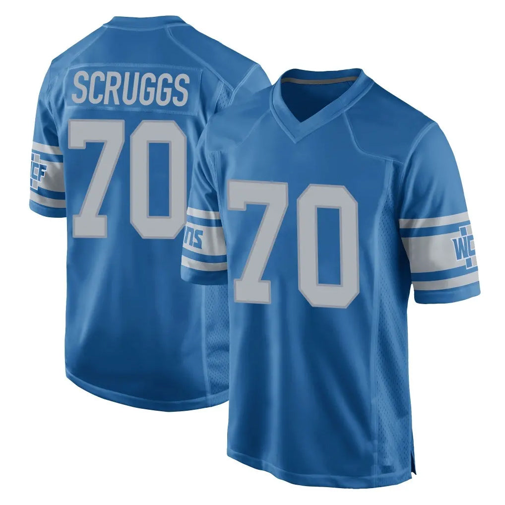 Blandc D.Lions #70 Juice Scruggs Player Blue Vapor Untouchable Throwback Game Stitched Jerseys