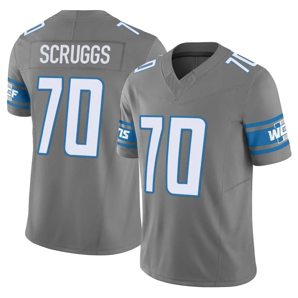 Blandc D.Lions #70 Juice Scruggs Player Gray Vapor F.U.S.E. Limited Home Game Stitched Jerseys