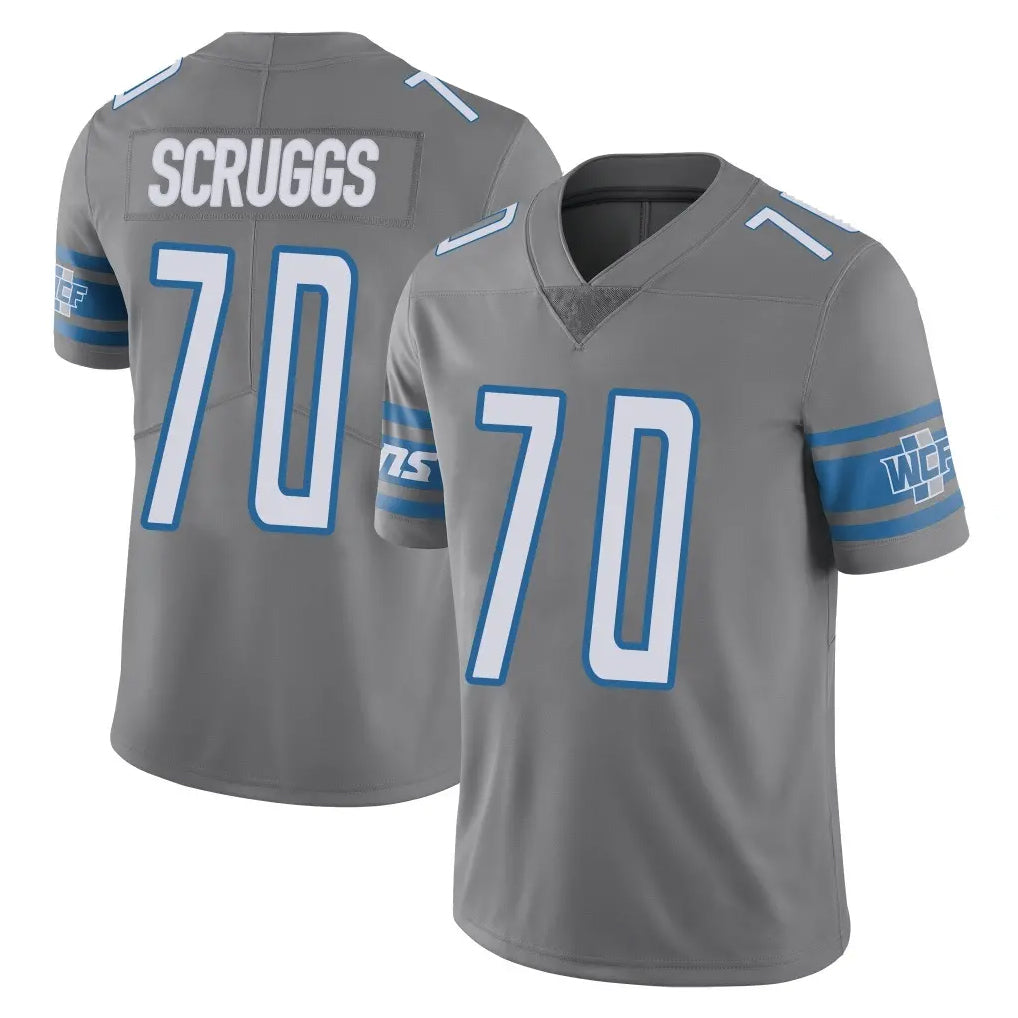Blandc D.Lions #70 Juice Scruggs Player Gray Vapor Untouchable Limited Home Game Stitched Jerseys