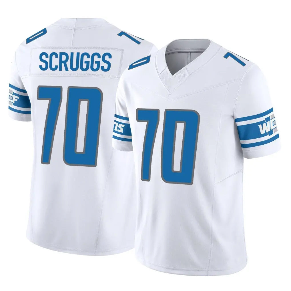 Blandc D.Lions #70 Juice Scruggs Player White Vapor F.U.S.E. Limited Home Game Stitched Jerseys